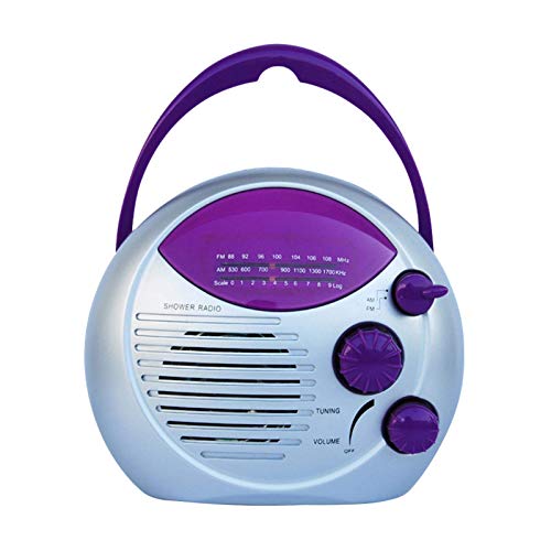 POHOVE Bluetooth Altavoz de Ducha Radio Colgante Impermeable Portátil Baño Ducha Altavoz con FM/Am Radio para el Hogar,Playa,Caliente Bañera, Baño, Exterior