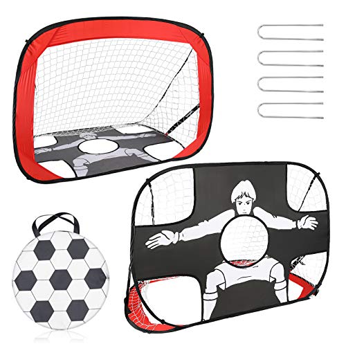 Porterías con Sistema Pop-up Achort Portería de Fútbol para Práctica Portería de fútbol Plegable y con Red para niños, porteria Futbol Ideal para Hacer Deporte y práctica en Interiores y Exteriores