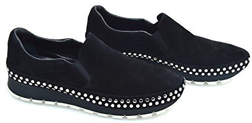 PRADA Zapatillas Deportivas Slip ON para Mujer Gamuza Negro Art. 3S6132 38 Nero - Black