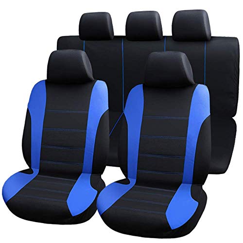 PrimeMatik - Fundas de Asiento Coche Azules. Cubiertas Protectoras Universal para los 5 Asientos del automóvil