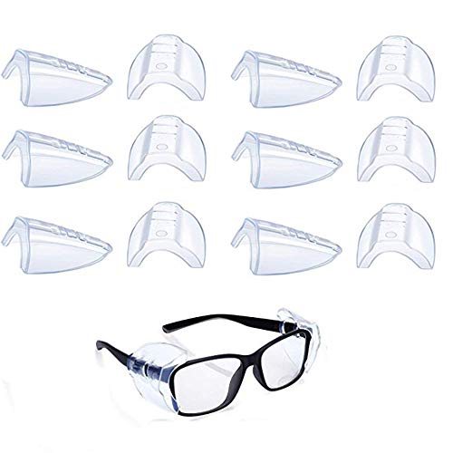 Protector Lateral De Gafas, 6 Pares Transparentes Protectores Laterales de Gafas de Seguridad, Gafas Protección de Seguridad Lateral, para Gafas de Seguridad Pequeñas a Medianas