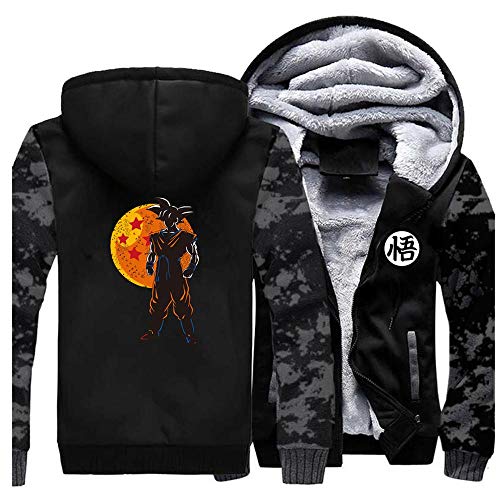 QAQQQ Hombres Sudadera con Capucha Patrón De Dragon Ball Goku Deporte Manga Larga Camiseta Caliente G-L