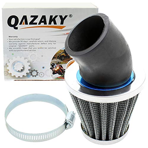 QAZAKY 41mm 42mm 43mm 1.65inch Limpiador de filtro de aire 45 grados en ángulo para 125cc-150cc 200cc 250cc Motocicleta ATV Quad Scooter Gokart Ciclomotor Chopper Pit Dirt Mini Bike GY6 PZ24 PZ30