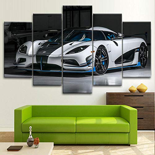 QWASD Coche De Carreras Koenigseg Agera R5 Piezas Cuadros Lienzo Decoracion Salon Modernos De Pared Papel Pintado Murales Pintura Póster Fotos Regalo