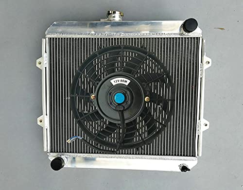 Radiador de aluminio + ventilador para To-yo-ta Hilux RN85 YN85 RN105 RN110 RN130 22R 2.4L MT 1988-1997 RN/YN Gasolina