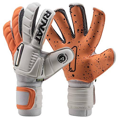 Rinat Egotiko Quantum Turf Guante De Portero, Unisex niños, Blanco/Naranja, 4