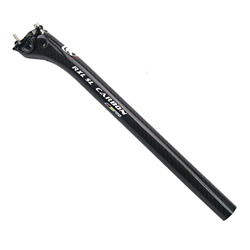 RXL SL Tubo de Tija de sillín de Bicicleta Tija de sillín de Carbono MTB/Camino de La Bicicleta Stick Bici del Carbón 3 K Brillante 27.2/30.8/31.6 (27.2 * 400mm)