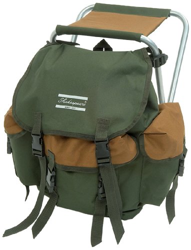 SHAKESPEARE - Taburete Plegable con Mochila (100 kg), Color Negro y Verde