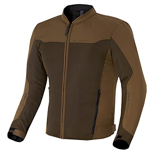 SHIMA OPENAIR Chaqueta Moto Hombre | Ligera y Transpirable Cazadora Moto Mesh de Verano Hombre con CE Espalda, Hombros, Codos Protecciones, Ajuste de la Anchura (Marrón, L)