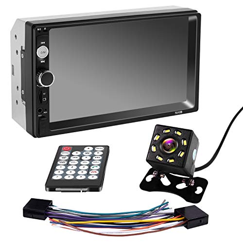 SODIAL Actualice 7010B 2 DIN Radio del Coche Reproductor De 7 Pulgadas Mp5 Pantalla De Prensa Bluetooth Multimedia Espejo Android Autoradio Monitor De La Cámara De Respaldo del Coche