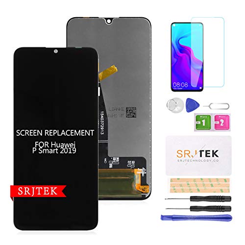 SRJTEK Para Huawei P Smart 2019 Reemplazo De Pantalla LCD, para P Smart 2019 Pot-LX1 POT-LX2J Pot-LX3 POT-LX1RUA POT-LX1AF Kits De Ensamblaje De Vidrio Digitalizador De Pantalla Táctil LCD (Negro)