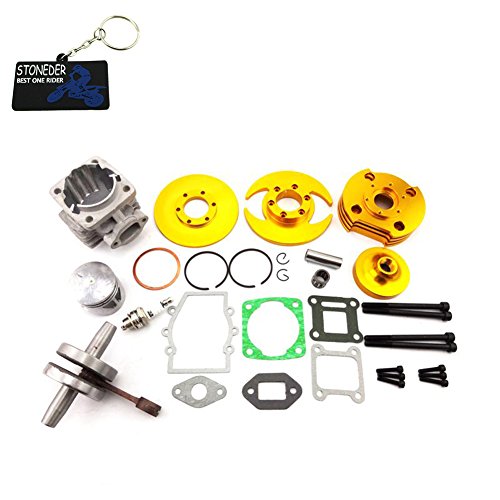 STONEDER Gold 44 mm Big Bore Kit de cabeza cilíndrica para motor de 47 cc 49 cc 2 tiempos chino Mini Dirt ATV Quad Pocket Bike 4 Wheeler Minimoto