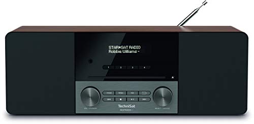 TechniSat DIGITRADIO 3 - Sistema Compacto de Radio Estéreo Dab (Dab+, FM, Reproductor de CD, Bluetooth, USB, Conexión para Auriculares, Entrada AUX, Radio Reloj Despertador, Pantalla OLED) Nuez