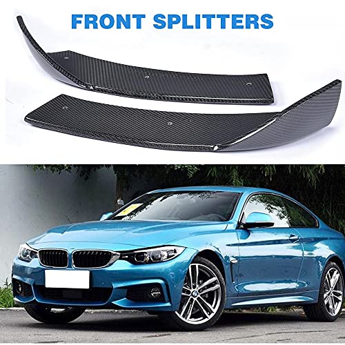 TGFOF Divisores de parachoques delantero de fibra de carbono es adecuado para BMW 4 Series F32 F33 F36 435i 440i M Sport 2 puertas 4 puertas 2013-2017 Aletas de delantal de extensión de esquina de ale