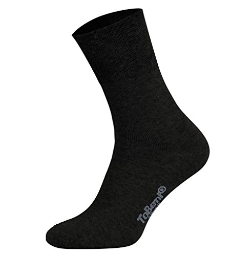 Tobeni 8 Pares Mujer Hombre Calcetines Algodón Confort Cintura sin Goma Transpirable Unisexo Color Negro Tamano 35-38