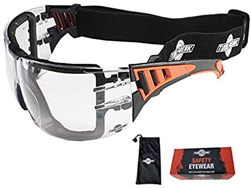 ToolFreak Rip Out Gafas de Seguridad para Trabajo y Deporte, con Cristales Envolventes Transparentes con Acolchado de Espuma