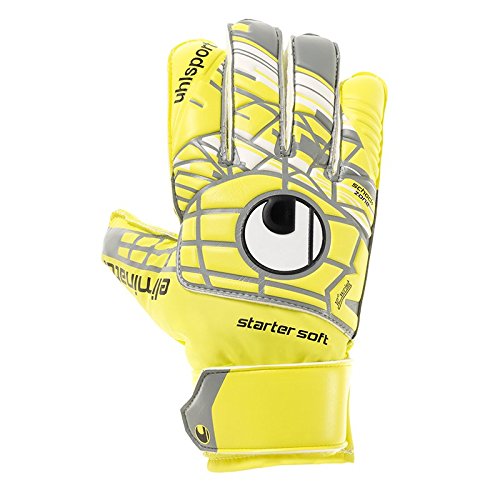 uhlsport Eliminator Starter Soft Guantes, Amarillo flúor Lite/Gris, 11