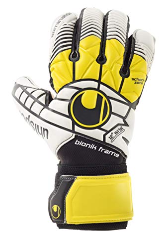 uhlsport Guantes Eliminator Super Soft Bionik, Todo el año, Unisex, Color Negro/Amarillo/Blanco, tamaño 8,5