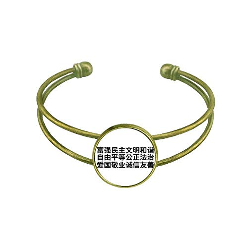 Valor bÃ¡sico de ProtecciÃ³n Popular China Pulsera Brazalete Retro Joyas De PuÃ±o Abierto