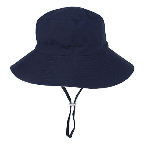 Verano bebé Sombrero para el Sol niños Gorra niños Unisex Playa niñas Sombreros de Cubo Dibujos Animados Infantil protección UV -navy-1-6-36 Months Baby