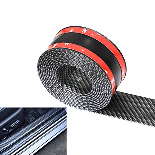 Wefond Engomada de la fibra de carbono universal de puerta de coche del travesaño Guardia Protector autoadhesivo flexible del coche protector para el coche SUV Camión puerta de entrada de Gua