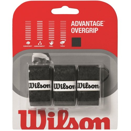 Wilson Advantage Overgrip de tenis, negro Pack 12 Unidades