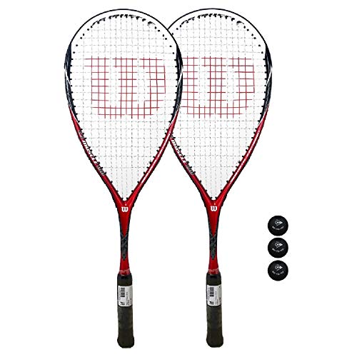 Wilson CS Muscle Squash Raqueta + Pelotas (Varias Opciones Disponibles) (Juego de 2 Raquetas)