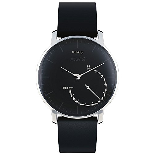 Withings Activite Steel Reloj Conectado con Seguimiento automático de Actividad, Acero y Cromo, Unisex, Negro, M