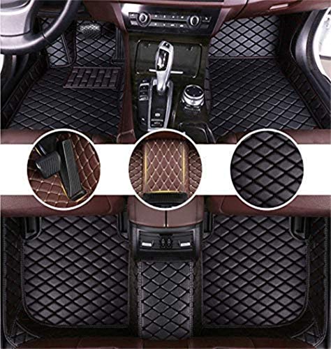 Youthus Alfombrillas De Coche Personalizadas Alfombras De Pie para Ford Ranger 2011-2019 (Puente Cruzado con portavasos) Cobertura Completa Impermeable Antideslizante Alfombra de Cuero, Negro