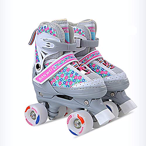 YUANYI Patines Infantiles Niños Mujer Hombre Tamaños Ajustable Protecciones para Niña Principiantes Patines Transpirables,Red-XS(27-30)