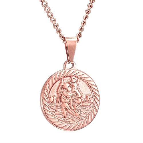 ZPPYMXGZ Co.,ltd Collar Todos los Santos Patronos San Cristóbal Collar Medalla Tarjeta de Oración para Piloto Acero Inoxidable Mujeres Hombres Biblia Jesús Protección Joyería