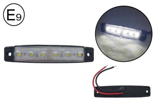 10 x 24 V 6 LED blanco Side marcador de marcha atrás luces lámparas para remolque caballo Van E-Mark