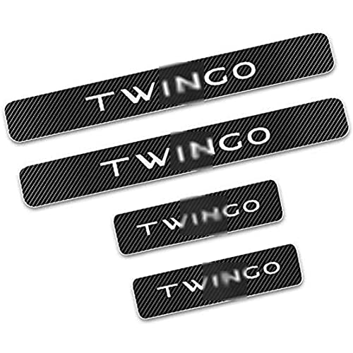 4pcs Car Outer Door Sill Protector Kick Plates for Renault TWINGO, Carbon Fiber Auto Accessories Scuff Guard Threshold Cover Pedal, Sticker Trim Non-Slip