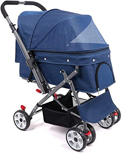 aipipl Cochecito para Mascotas Cochecito para Mascotas, Carrito para Perros, Coche de excursión, Carrito para Perros, Remolque, Carrito, Perro Mediano y Grande Plegable Ligero Viaje para Perros Vie