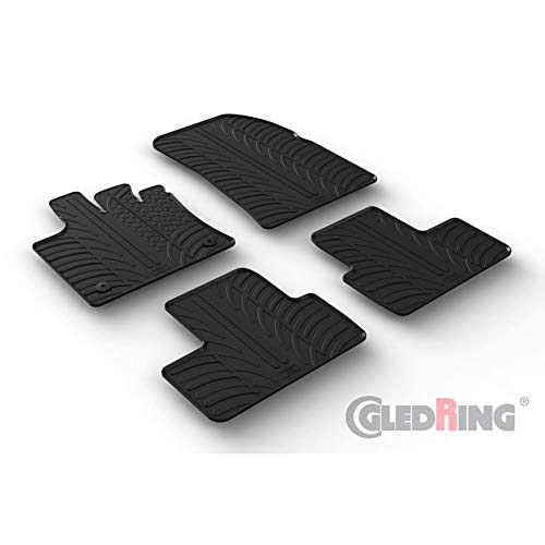 Alfombrillas de Goma Compatible con Renault Captur II 1/2020- (Perfil T 4-Partes + Clips de Montaje)