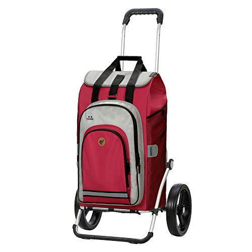 Andersen Carro de Compra Royal Aluminio Plegable con Rueda Ø 25cm y 62 litros Bolsa Hydro 2.0 con Bolsillo térmico Rojo