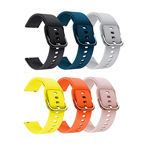 Angersi 20mm Silicona Suave de liberación rápida Sport Correa Replacement Bands Compatible con AMAZFIT GTR 42mm / GTS/Bip Younth (6 Pack)