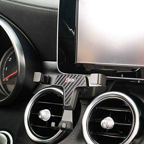 Beerte - Soporte para teléfono de Coche para Mercedes Clase C 2015-2018, Compatible con teléfono móvil con Cubierta de Clip de ventilación (Fibra de Carbono)