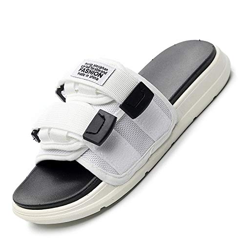 bjyxszd Sandalias de Vestir para Mujer Hombre，Zapatos de Playa y Piscina Unisex Adulto，Zapatillas, Hombres y Ropa de Verano, Parejas, Zapatos de Playa Antideslizante Remolque-Blanco_43-44