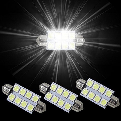 Bombilla LED blanca C de 10 W de Muchkey 13845 8X SMD, festón de 42 mm para interiores, 3 unidades