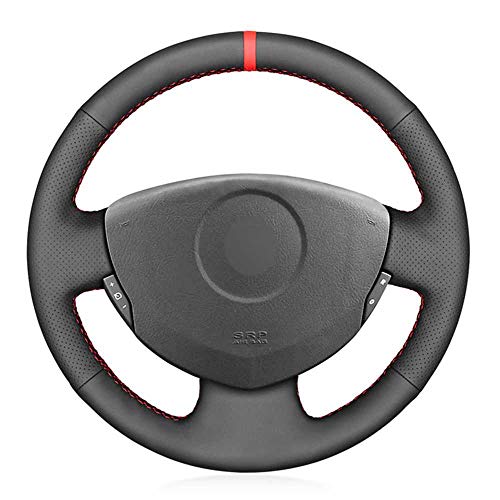 BUQDA Cubierta de Cuero para Volante de Coche, para Renault Logan 1 Sandero Symbol Clio Twingo Lada Largus Nissan Almera G15