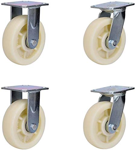 Casters 4 unids Muebles Costeras Pesado Rueda Rueda Rueda Remolque Nylon Trolley Push Flat Coche Rueda Universal con reemplazo de Frenos Ruedas giratorias