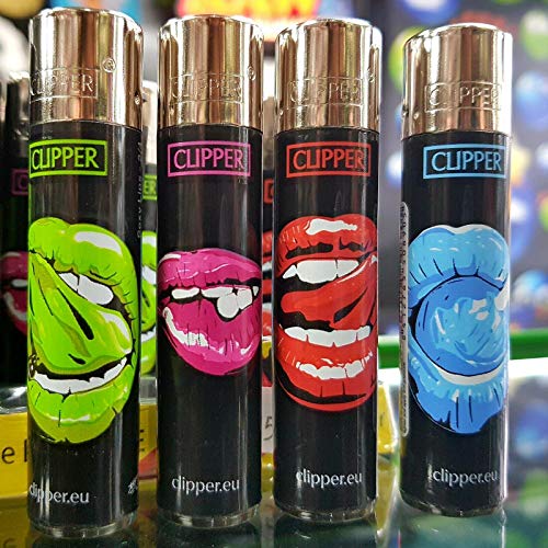 Clipper - Juego de 4 mecheros de gas con diseño de labios sexys