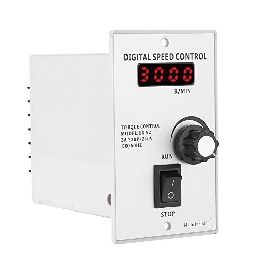 Controlador digital de velocidad del motor de CA, controlador de velocidad del motor sin escalones ajustable, regulador de velocidad del motor 220 V 50Hz 15-400 W 0-1450 rpm(400W)