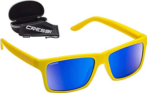 Cressi Bahia Flotantes Sunglasses Gafas De Sol Deportivo, Unisex adulto, Amarillo/Azul Lentes espejados