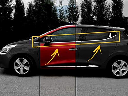 Cubierta cromada para marco de ventanas para Renault CLIO IV 4 HB, acero inoxidable, 4 puertas, 8 unidades a partir de 2012