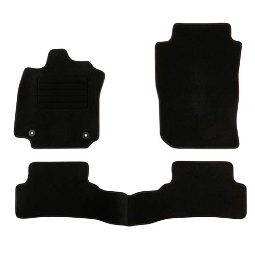 DBS Alfombrillas de Coche - A Medida - Alfombrillas para Coche - 3 uds. - Antideslizante - Moqueta en Negro 900 g/m² - Aspecto Terciopelo - Modelo Star - 1764292