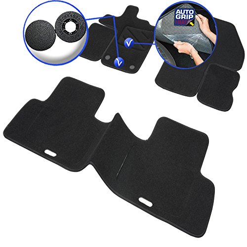 DBS Alfombrillas de Coche - A Medida - Alfombrillas para Coche - 3 uds. - Antideslizante - Moqueta en Negro 900 g/m² - Aspecto Terciopelo - Modelo Star - 1763791