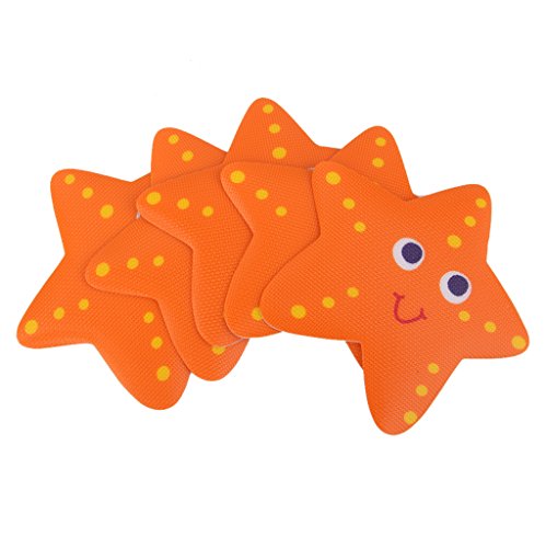 Desconocido 5pcs Pegatinas Peldaños de Seguridad Antideslizanteo Calcomanía Forma Estrellas de Mar para Baño