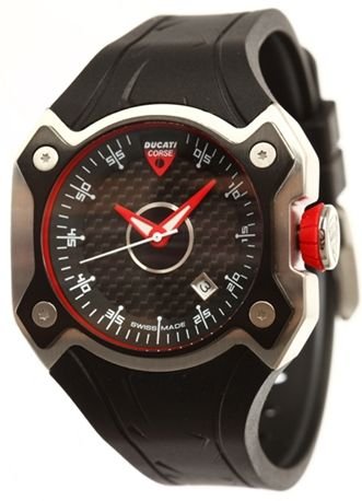 Ducati CW0019 - Reloj de Caballero de Cuarzo, Correa de Goma Color Negro